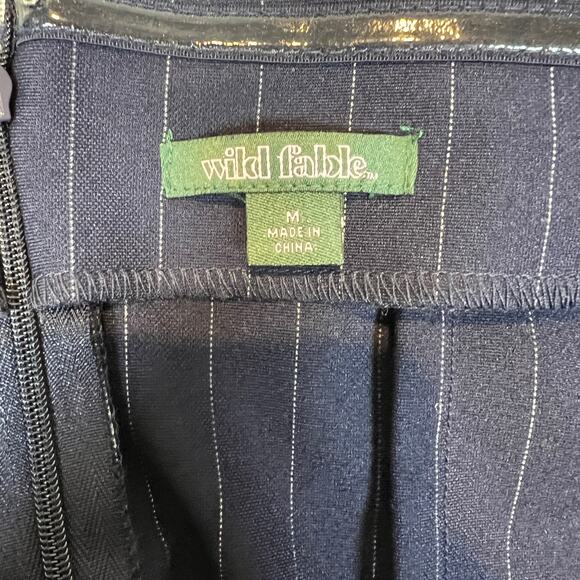 Wild Fable Dress Women's M Tube Mini Bodycon Suiting White Pinstripe Blue - Picture 4 of 11